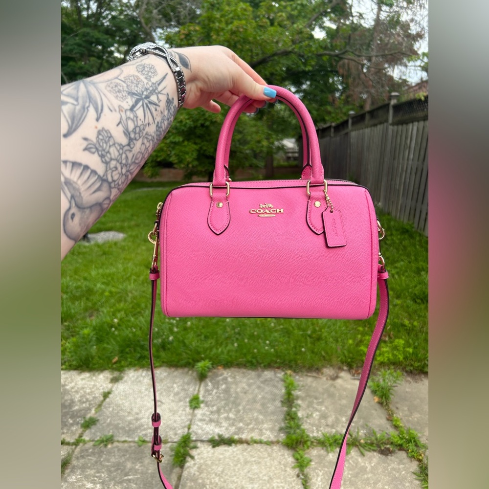 Authentic Coach Rowan Satchel in Pink Petunia